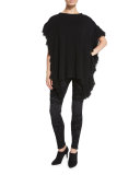 Baroque Velvet Devore Moto Leggings, Black