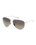 Francisco Polarized Aviator Sunglasses, Silver