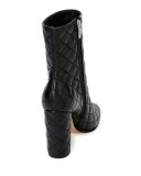 Quilted Leather 100mm Ankle Boot, Black