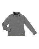 Long-Sleeve Metallic Turtleneck Top, Size 8-14