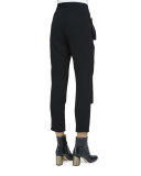 Tapered-Leg Cropped Tuxedo Pants, Noir