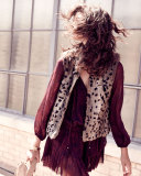 Merwyn Leopard-Print Rabbit Fur Vest