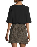 Demy Combo Short-Sleeve Dress