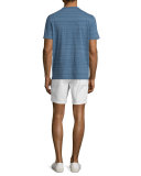 Space-Dye Short-Sleeve Henley Tee, Prussian Blue