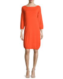 3/4-Sleeve Cotton Dress