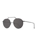 Wynwood III Round Monochromatic Sunglasses, Black