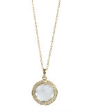 18k Gold Rock Candy Mini Lollipop Diamond Necklace in Clear Quartz