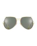 Embassy Cutoff Aviator Sunglasses, Gold/Gray