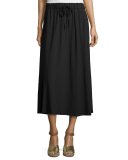 Drawstring A-line Jersey Skirt