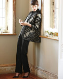 Jacquard Jacket with Graphic Silk Trim 