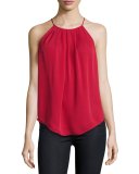Amarey Silk Tank Top, Ruby