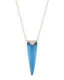 Crystal-Encrusted Spear Pendant Necklace, 32"