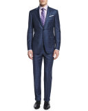 Plaid Two-Piece Wool Suit, Blue