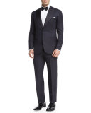 Satin Peak-Lapel Tuxedo, Navy