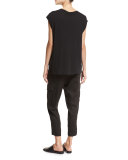 Cropped Linen-Blend Cargo Pants