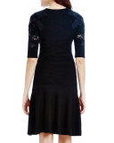 Lace Intarsia Flutter Dress