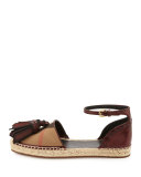Abbingdon Tassel Espadrille Flat, Bordeaux