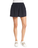 Pleated Silk Pull-On Shorts
