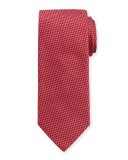 Woven Two-Tone Textured Neat Silk Tie, Pink/Red