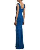 Bandage Gown W/Crochet Skirt, Blue Sapphire