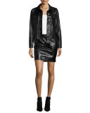 Leather Mini Skirt, Black