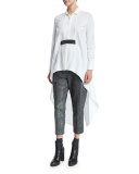 High-Low Tunic W/Monili Belt, White/Ultra Black