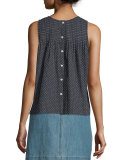 The Sweet Smocked Dobby-Print Top