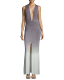Vanessa Ombre Jersey Maxi Dress, Gray