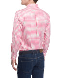 Check Long-Sleeve Oxford Shirt, Red