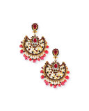 Fan Scroll Chandelier Earrings