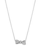 Petite Bow 18k White Gold Diamond Necklace