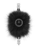 36mm Fendi My Way Ceramic Watch w/Removable Fur Glamy, Black