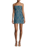 Every Way Strapless Lace Mini Dress, Teal