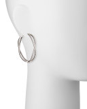 18k White Gold Crisscross Diamond Hoop Earrings