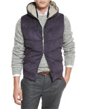 Suede Quilted Hooded Vest