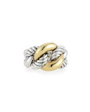 Belmont Curb Link Ring with 18k Gold