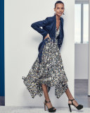Sleeveless Printed Silk-Blend Handkerchief Dress