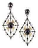 Onyx & Spinel Chandelier Earrings