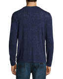 Jacquard Diamond-Print Long-Sleeve Shirt, Blue