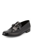 Spazzolato Logo Bit Loafer, Black
