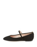 Sashay Suede Mary Jane Flat, Black