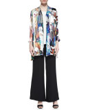 Hand-Painted Silk-Blend Devore Cardigan 