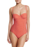 Myra Floral Tank One-Piece Swimsuit, Poppy Red Mali