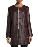 Basic Long Leather Jacket