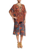 Brianna Embellished-Front Caftan Coverup