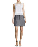 Chaumont Printed Zip-Pocket A-Line Skirt, Gemini
