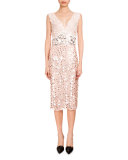 Genevieve Sequin-Embellished Cocktail Dress, Blush