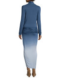 Brielle Surplice Jersey Maxi Dress, Blue Ombre