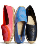 Lonnie Logo Espadrille Flat, Fiesta/Poppy Red