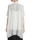 Short-Sleeve Sheer Boxy Tunic